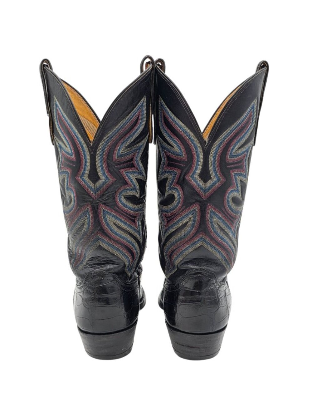 Vintage Justin Exotic Black Alligator Belly Cowboy Western Boots Mens size 9.5D - Picture 3 of 16